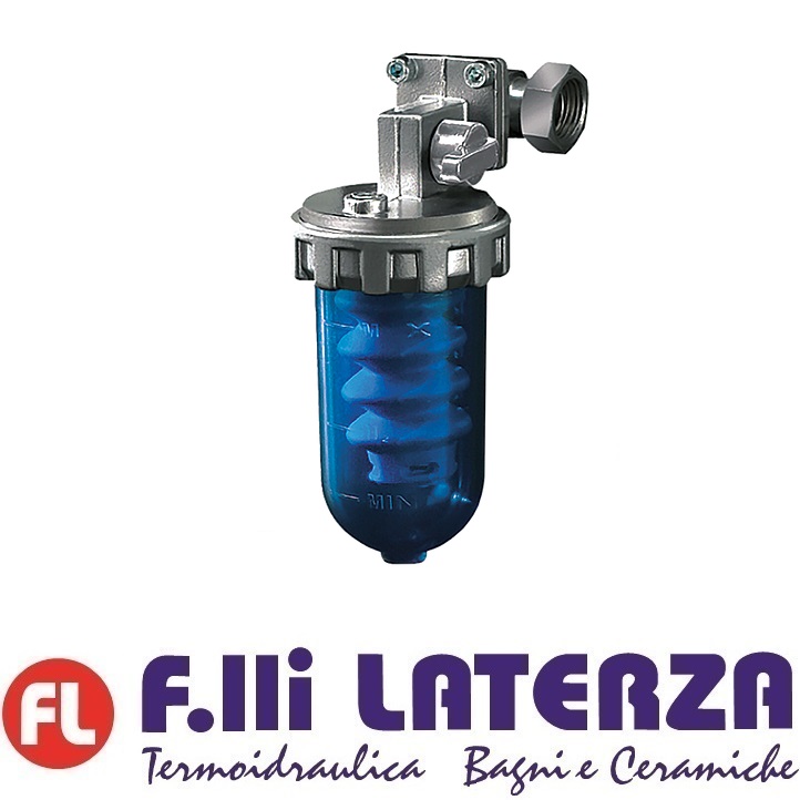 HYDRONASS DOSATORE PROPORZIONALI DI POLIFOSFATI - ANTICALCARE E ANTICORROSIONE. VALVOLA DI ARRESTO E BY-PASS. TESTA IN OTTONE NICHELATO, VASO SAN BLU, ATTACCO ORIENTABILE 1/2"