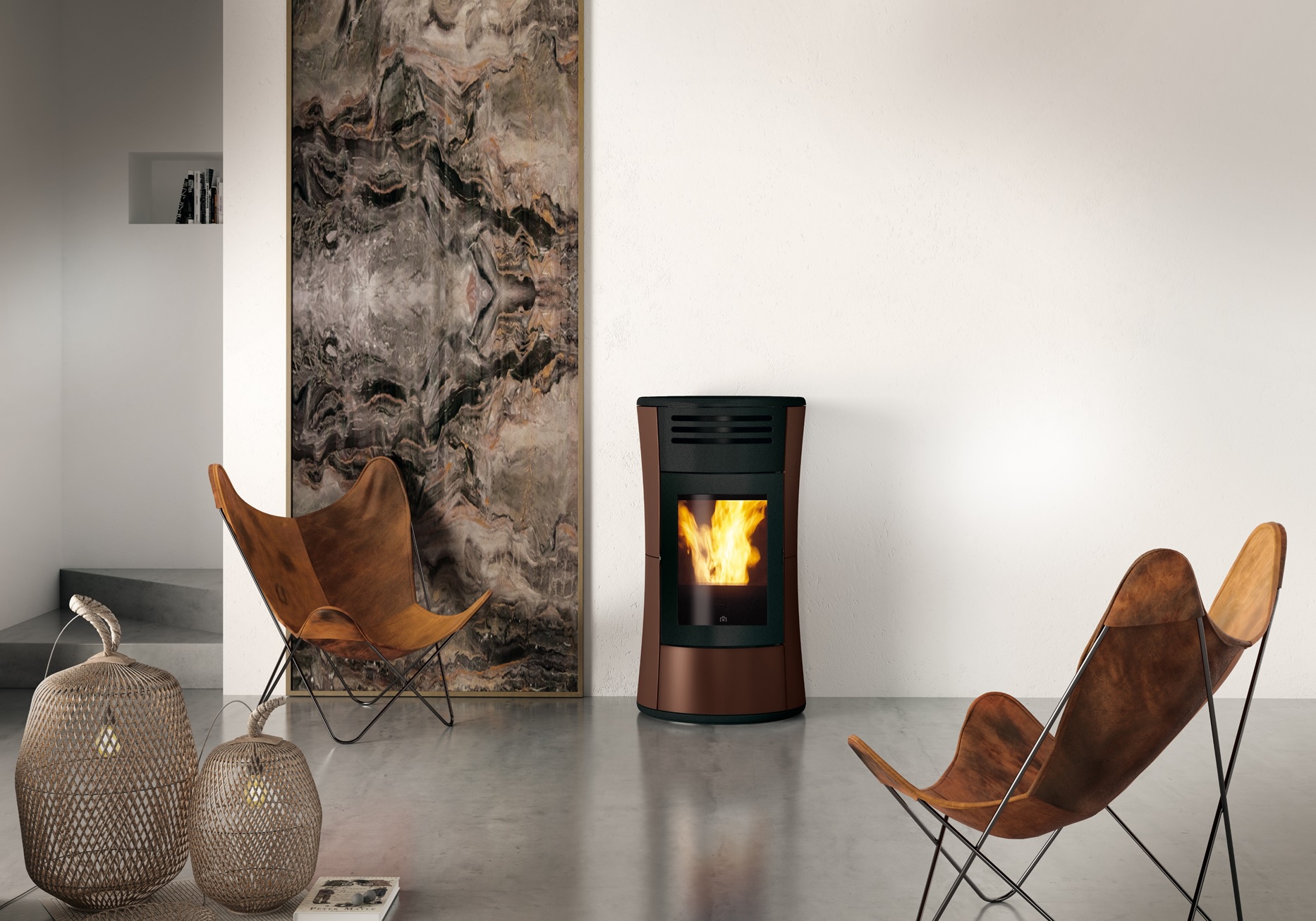 EDILKAMIN STUFA PELLET CHERIE UP NEW 11KW ACCIAIO Finitura BRONZO VENTILATA CANALIZZABILE - immagine 2