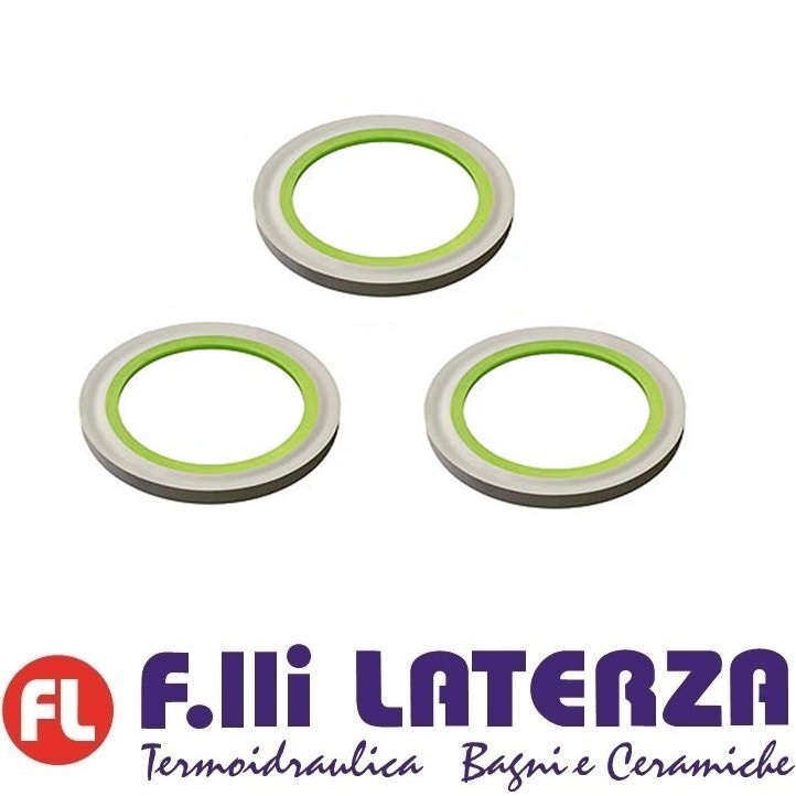 BONOMINI Kit 3 GUARNIZIONI da 1" 1/2 BI-POWER PIATTA PP + TPE 3 pz. DA ø 40 GU2201 GUARNIZIONE FLAT SIFONE