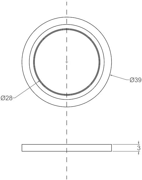 BONOMINI Kit 3 GUARNIZIONI da 1" 1/2 BI-POWER PIATTA PP + TPE 3 pz. DA ø 40 GU2201 GUARNIZIONE FLAT SIFONE - immagine 3