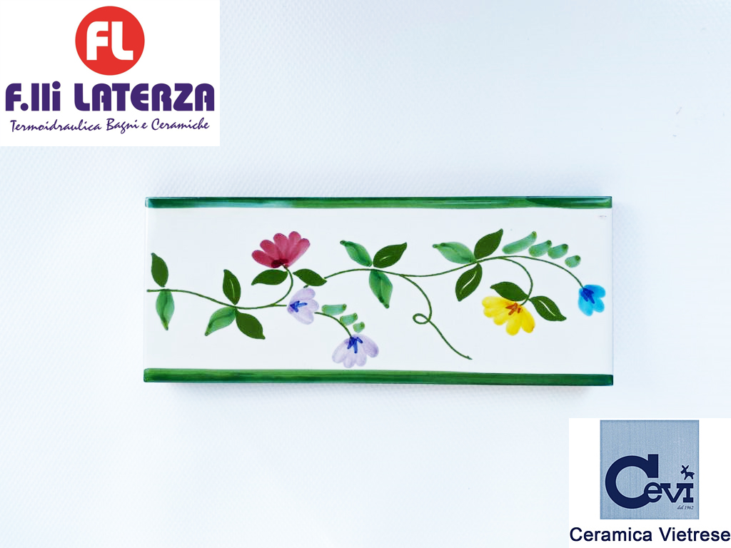 CEVI GRECA 8X20 MOTIVO FLOREALE CERAMICA VIETRESE