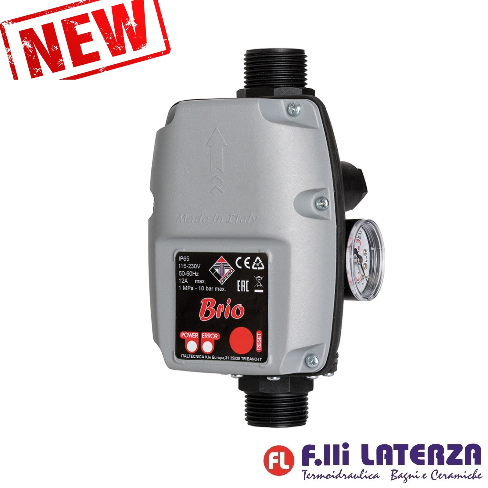 NEW BRIO PRESSCONTROL ITALTECNICA DISPOSITIVO ELETTRONICO DI CONTROLLO PER ELETTROPOMPE - immagine 2