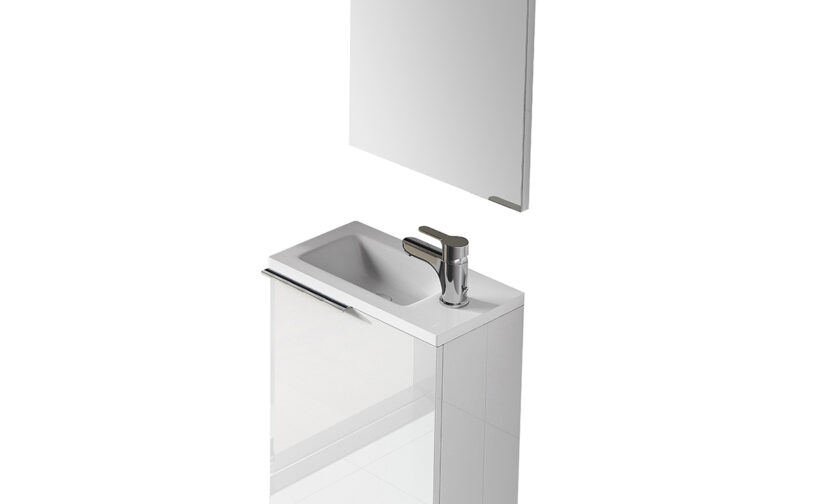 MOBILE BAGNO SOSPESO COMPACT/CODY (DA MONTARE) cm 58x40x22 Bianco Laccato
