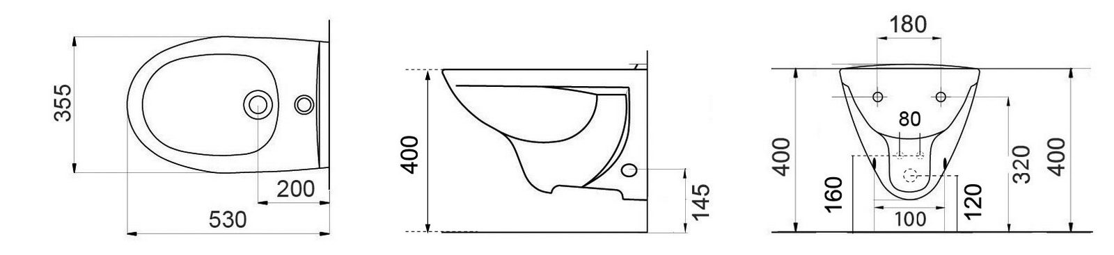 BIDET SOSPESO METRICA Erogazione Rubinetto - immagine 2
