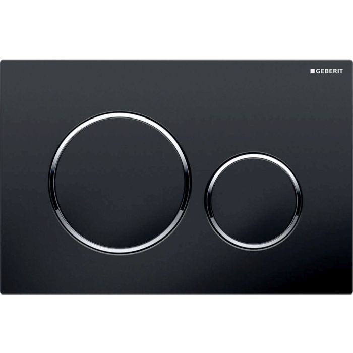 PLACCA DI COPERTURA 2 TASTI SIGMA 20 GEBERIT Nero - bordi tasti Cromati