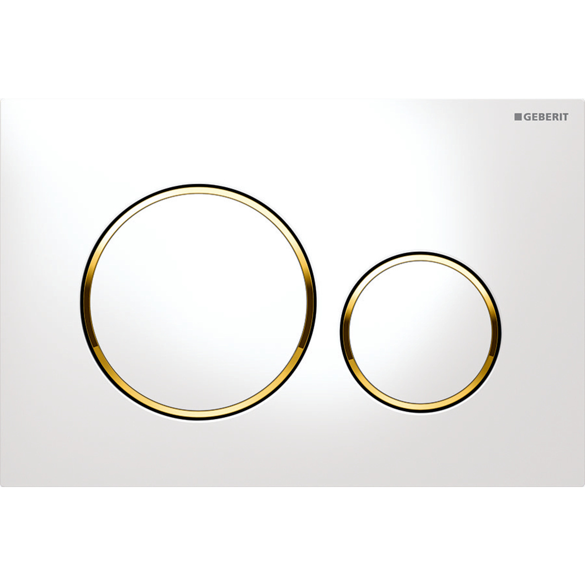 PLACCA DI COPERTURA 2 TASTI SIGMA 20 GEBERIT Bianco - bordi tasti Dorati