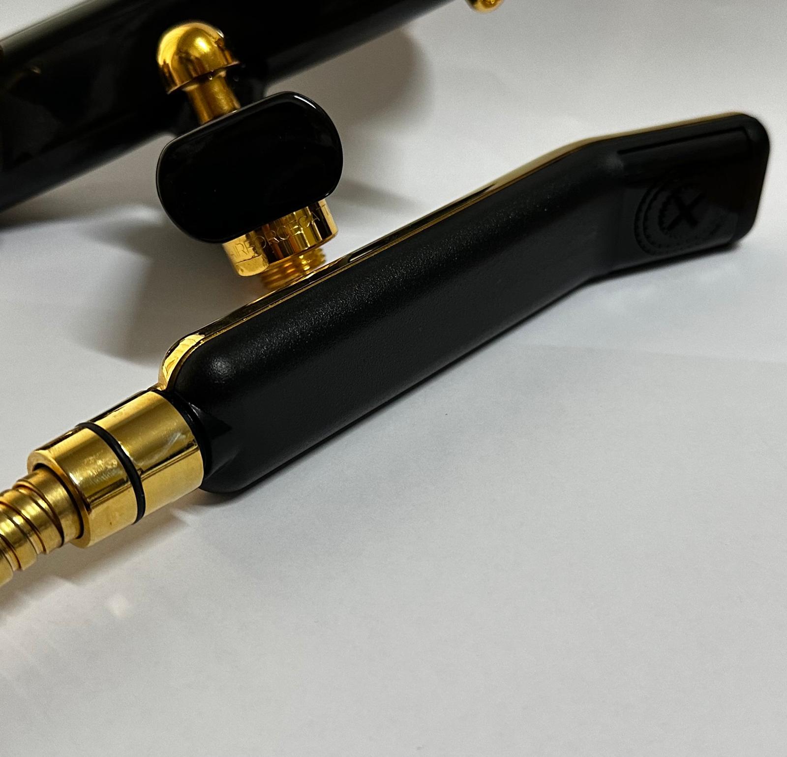 GRUPPO VASCA NERO CON FINITURE ORO GATTONI 1801 - immagine 3