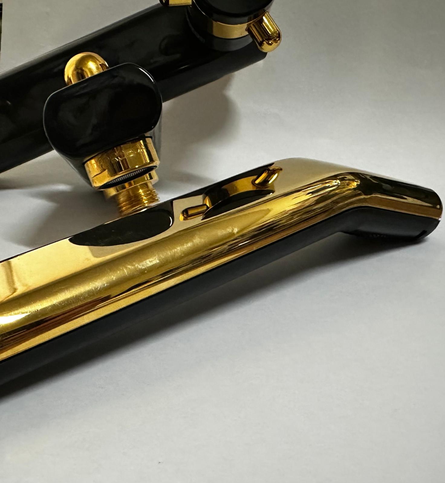 GRUPPO VASCA NERO CON FINITURE ORO GATTONI 1801 - immagine 5