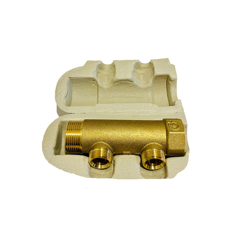CALEFFI COLLETTORE SEMPLICE COMPONIBILE CON 2 DERIVAZIONI 3/4” M E ATTACCO 1 1/4", PER IMPIANTI DI CONDIZIONAMENTO 650722