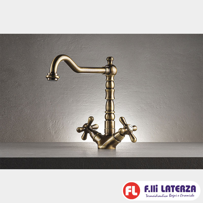 EMMEVI MISCELATORE LAVELLO BRONZO SERIE LAGUNA ART.40516