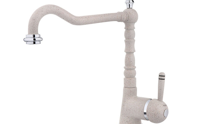 EMMEVI MISCELATORE LAVELLO CON BOCCA GIREVOLE GRANITO AVENA SERIE LAGUNA ART.40516