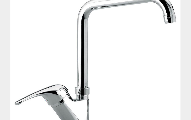 EMMEVI MISCELATORE LAVELLO CON BOCCA GIREVOLE CROMO SERIE EASY ART.9085