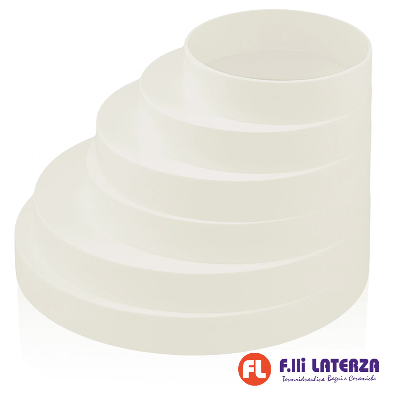 Riduzione Eccentrico universale per sistemi di ventilazione, ø 80 – 160 mm.Connettore di riduzione, tubo Ø 80 100 120 125 150 160 mm.Tubo tondo di ventilazione, condotto di ventilazione.