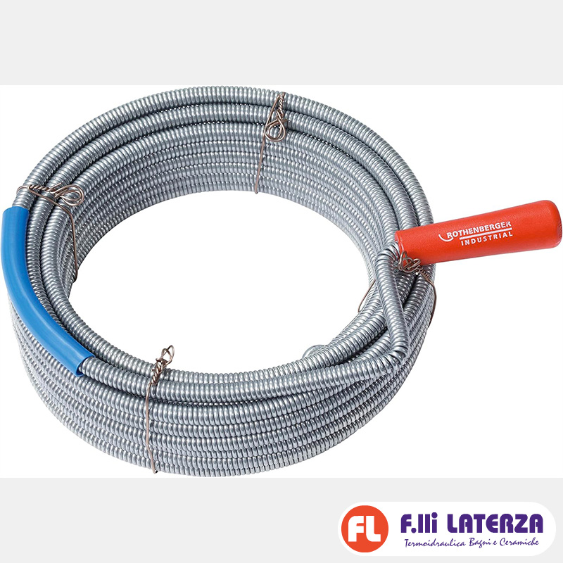 Rothenberger Bobina di pulizia industriale con artiglio, lunghezza 5 m, Ø 9 mm - (Ø x L) 9 mm x 5 m 1500000140