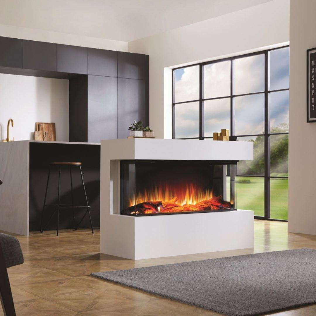 LEPIAKI 100 | Camino elettrico a LED da incasso | SET LEGNA CERAMICA & KIT LEGNA VERA - immagine 5