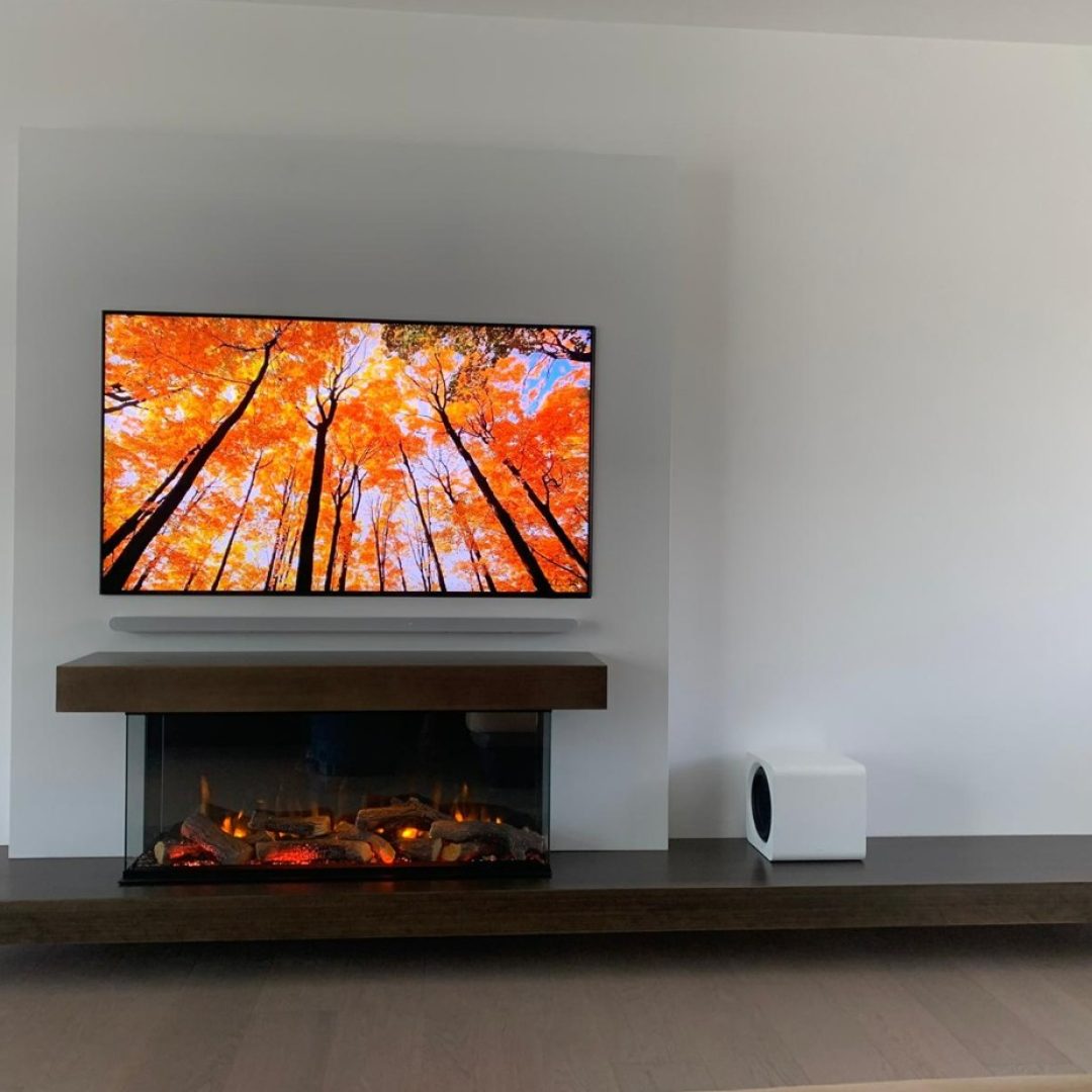 LEPIAKI 125 | Camino elettrico a LED da incasso | SET LEGNA CERAMICA & KIT LEGNA VERA - immagine 3