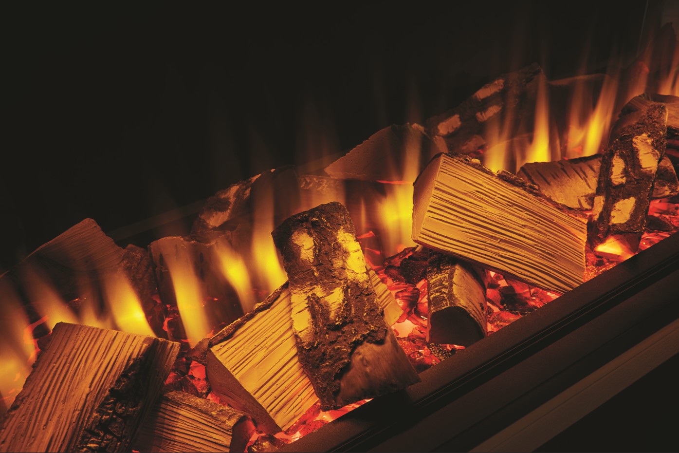 LEPIAKI 150| Camino elettrico a LED da incasso | SET LEGNA CERAMICA & KIT LEGNA VERA - immagine 5