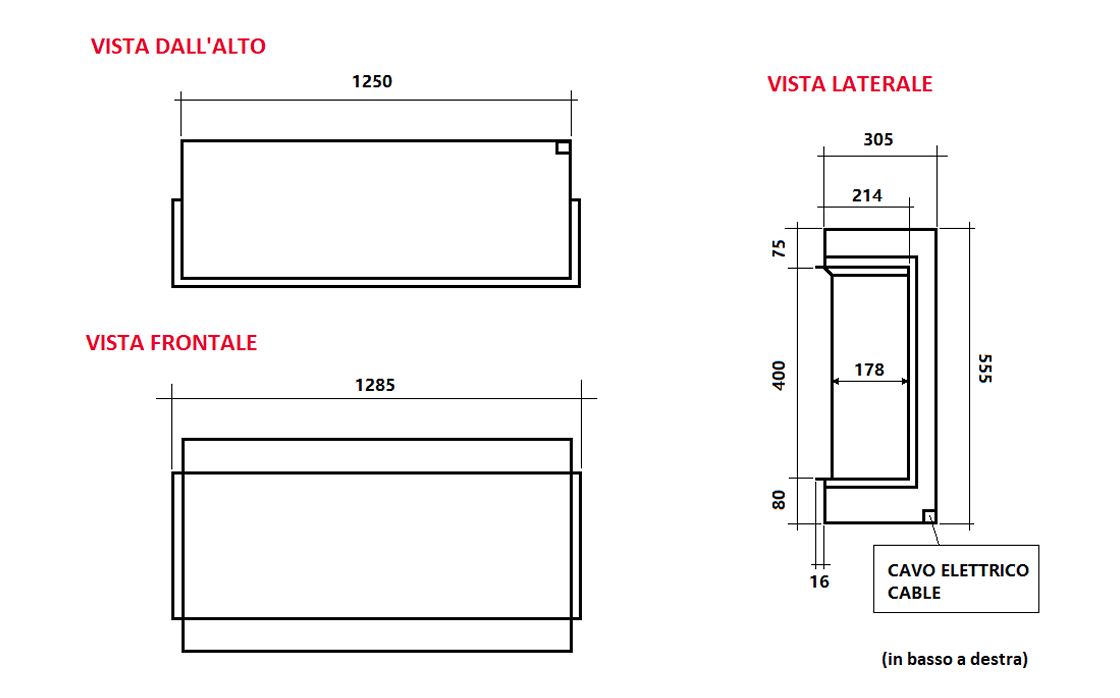 LEPIAKI 125 | Camino elettrico a LED da incasso | SET LEGNA CERAMICA & KIT LEGNA VERA - immagine 4