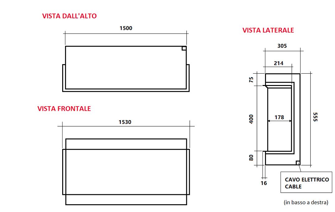 LEPIAKI 150| Camino elettrico a LED da incasso | SET LEGNA CERAMICA & KIT LEGNA VERA - immagine 6