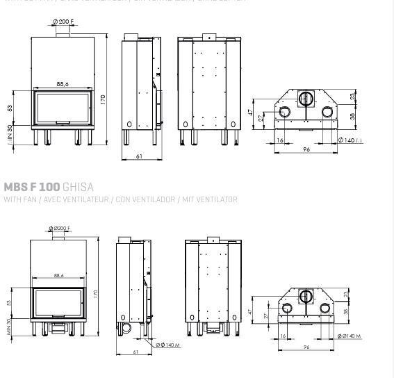 Camino A Legna Monoblocco MBS F 100 |KIT VENTILAZIONE INCLUSO| Pareti In Ghisa Girolami 5 Stelle - immagine 3