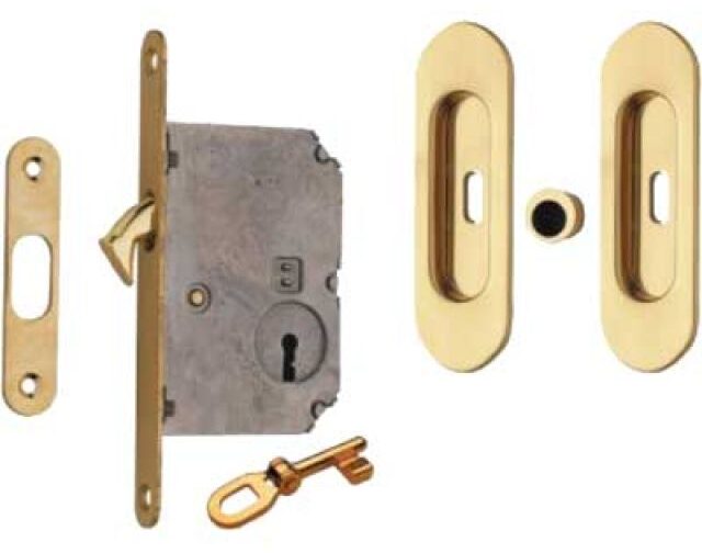 KIT PORTE SCORREVOLI - NICCHIA OVALE Ottone lucido