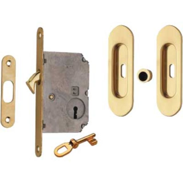 KIT PORTE SCORREVOLI - NICCHIA OVALE Ottone lucido
