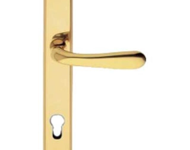 MANIGLIA 'GOCCIA' CON PLACCA FORO YALE Oro lucido