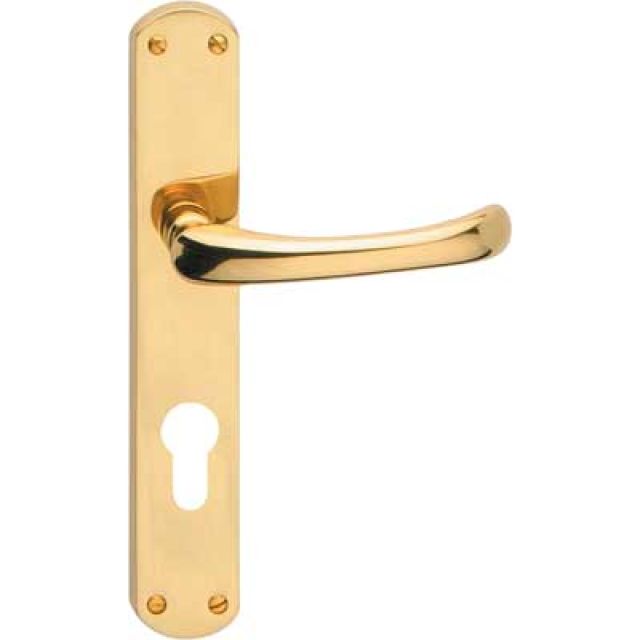 MANIGLIA 'CAPRI' CON PLACCA FORO YALE Oro lucido