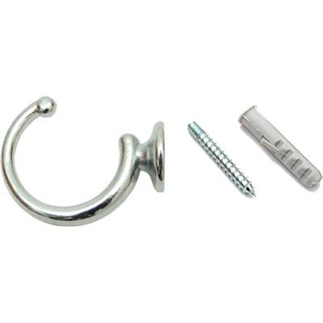 GANCETTO PER TENDAGGI LEGGERO mm 40 - Cromo - blister 2 pezzi