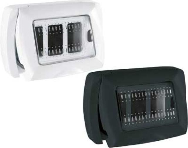 PLACCA AUTOPORTANTE C/PORTELLO "TONDO" 3 Moduli - Nera