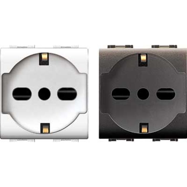 PRESA ITALIANA/TEDESCA 'MYLIFE' 10/16A 250V 2P+T - Grigio