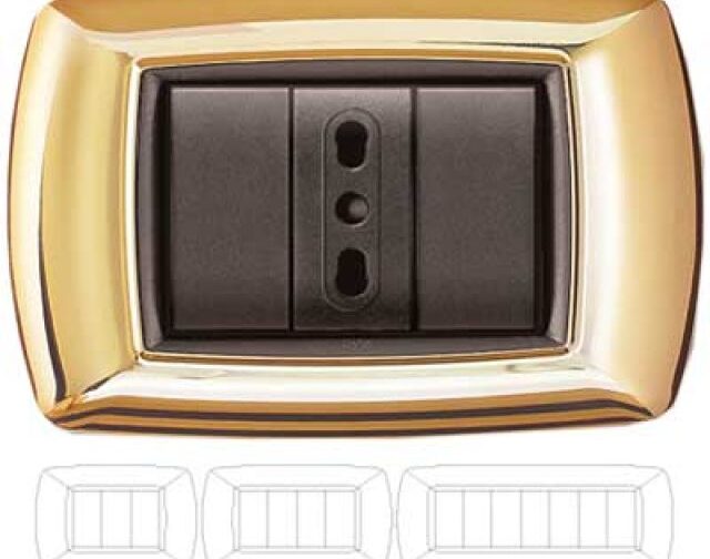 PLACCA COPRINTERRUTTORI ORO 'MYLIFE' 3 moduli