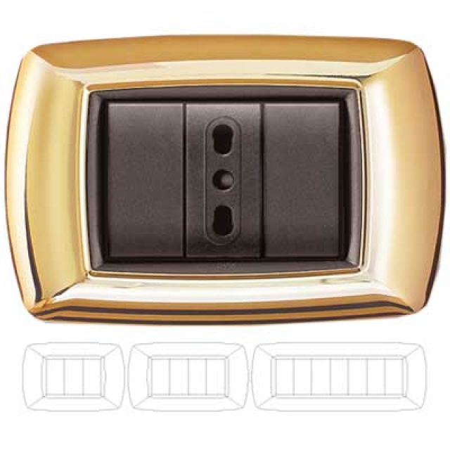 PLACCA COPRINTERRUTTORI ORO 'MYLIFE' 4 moduli