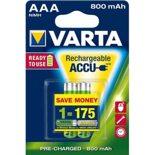 PILE RICARICABILI 'RR ACCU' MINISTILO 800 mAh - blister 2 pezzi (Confezione da 10 pezzi)