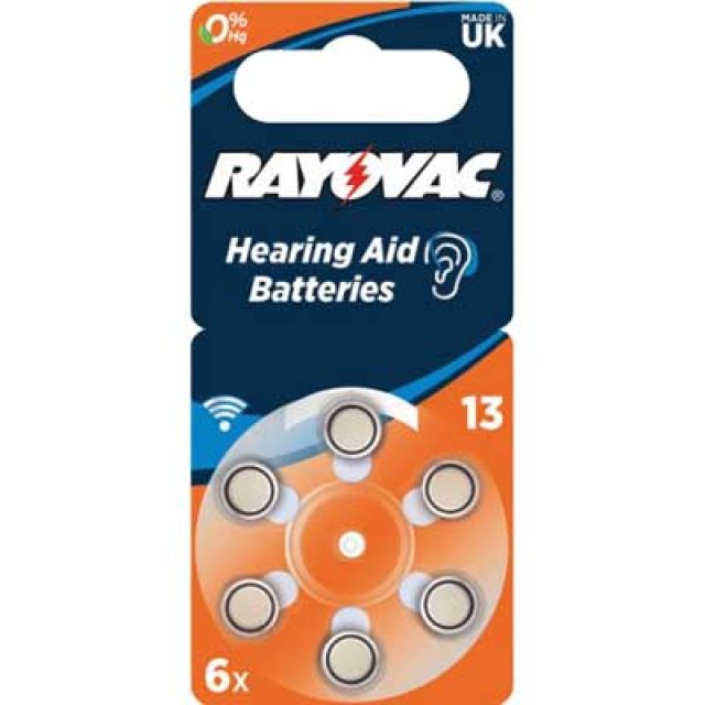 PILA PER ACUSTICA 'RAYOVAC 13' blister 6 pezzi (Confezione da 10)
