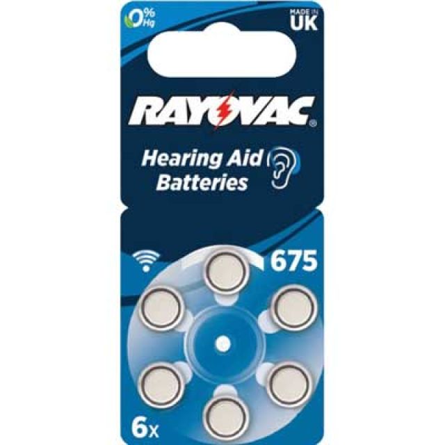 PILA PER ACUSTICA 'RAYOVAC 675' blister 6 pezzi (Confezione da 10)