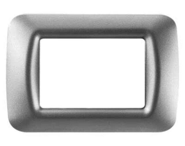 PLACCA COPRINTERRUTTORI TITANIO METALLIZZATO 'SYSTEM' 4 posti