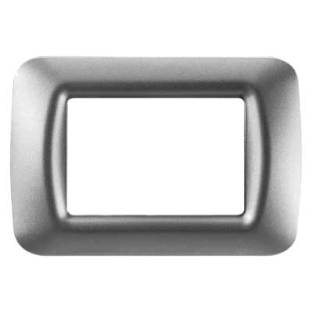 PLACCA COPRINTERRUTTORI TITANIO METALLIZZATO 'SYSTEM' 3 posto