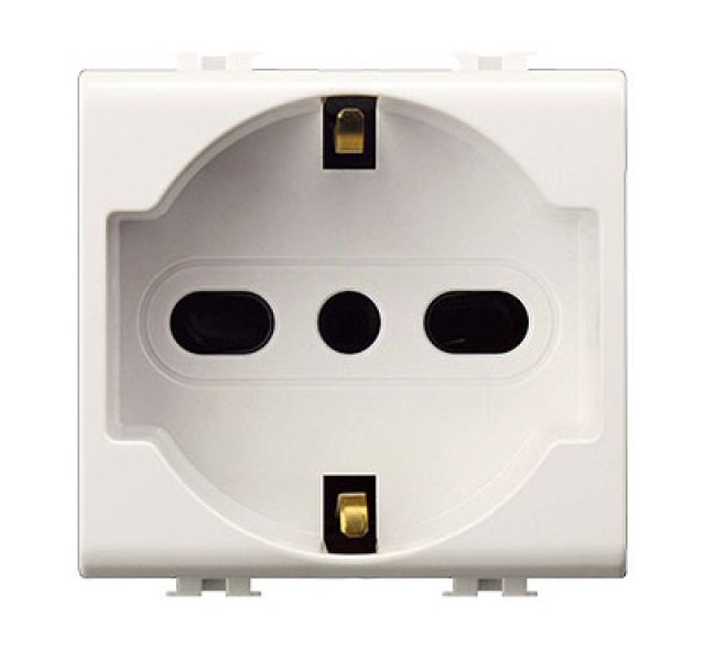 PRESA ITALIANA/TEDESCA 'EASY' 10/16A 250V 2P+T - Bianco