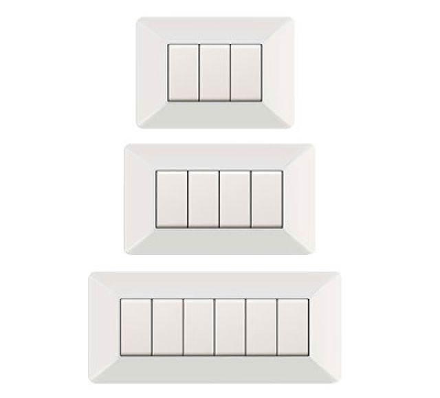 PLACCA COPRINTERRUTTORE BIANCA 'EASY' 6 Posti
