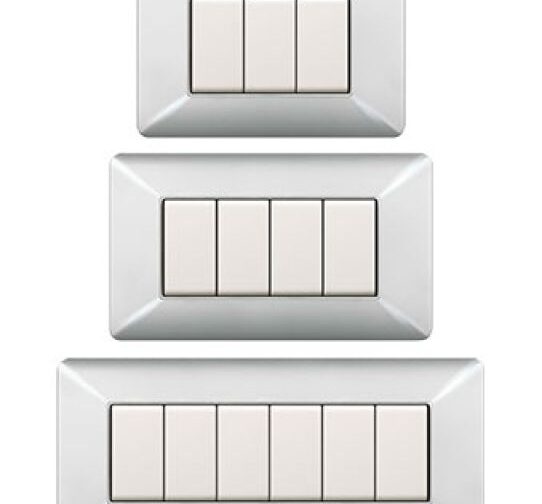 PLACCA COPRINTERRUTTORE IN ALLUMINIO CHIARO 'EASY' 6 Posti