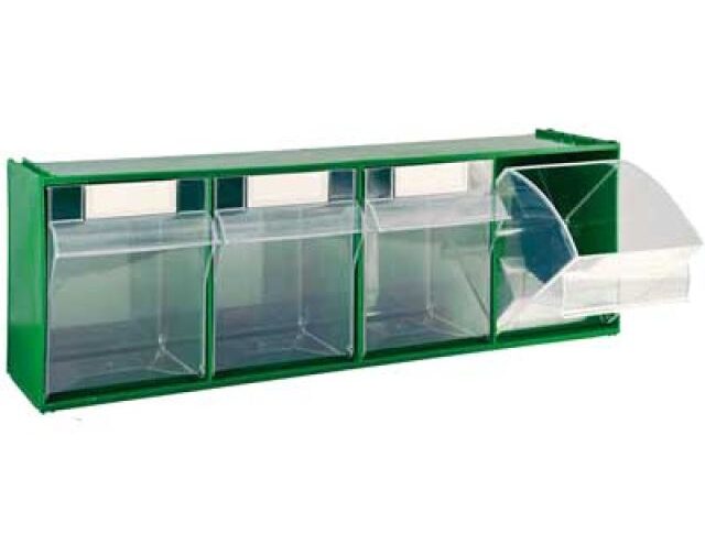 CASSETTIERA CON CASSETTI BASCULANTI 4 cassetti - mm 600x178x206h - rosso