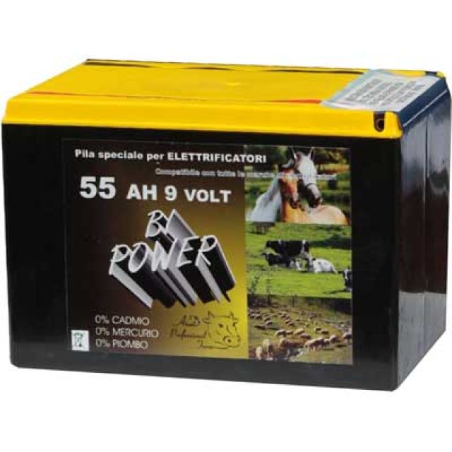BATTERIA A SECCO PER ELETTRIFICATORI 9V - 55 Ah - durata 5000 ore