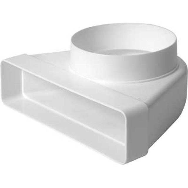CURVA CON RIDUZIONE DA TUBO TONDO A RETTANGOLARE Da Ø 100 mm a mm 110x55