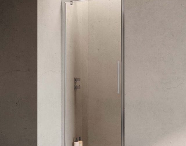 PORTA DOCCIA BATTENTE PIVOT CRISTALLO 6 MM HEXA cm 77-81 P.Cromo V.Trasparente