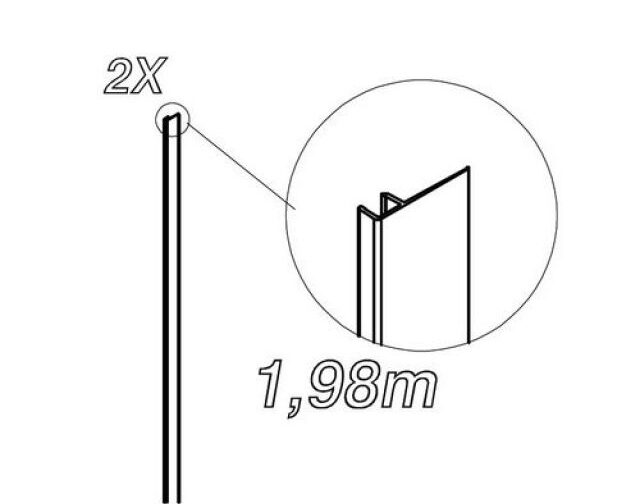 GUARNIZIONE VERTICALE PER BOX DOCCIA HEXA
