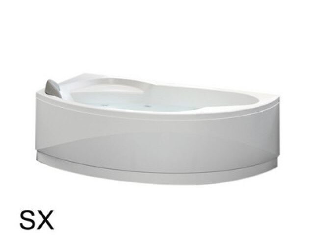 VASCA ANGOLARE ASIMMETRICA SEMICIRCOLARE VOGUE cm 165 x 85 dx vasca c/telaio