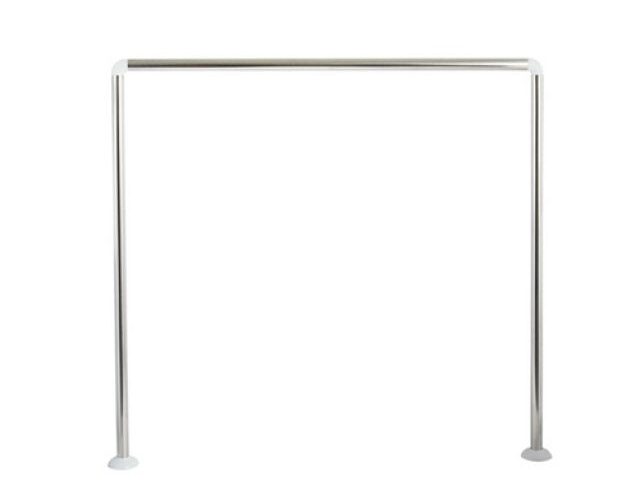BASTONE PER TENDA DOCCIA 3 LATI IN ACCIAIO INOX Acciaio Inox 80x80x80 cm
