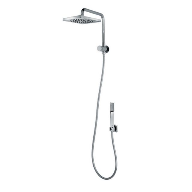 KIT BRACCIO DOCCIA CON SOFFIONE E DOCCETTA CUBE RENOVATION Cromo