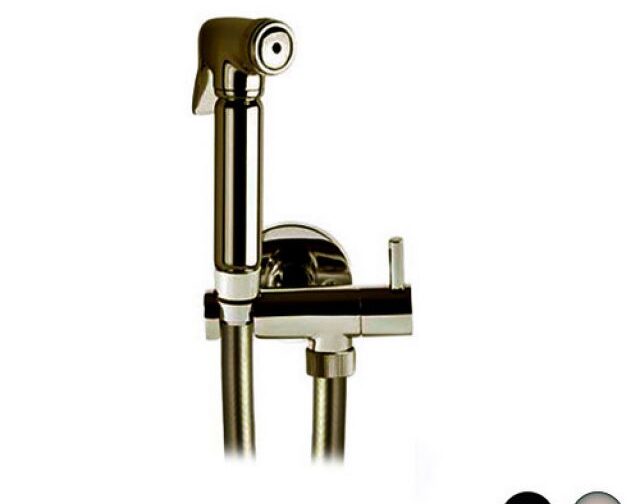 SET CON IDROSCOPINO + FLESSIBILE + SUPPORTO OTTONE TONDO Nero Opaco